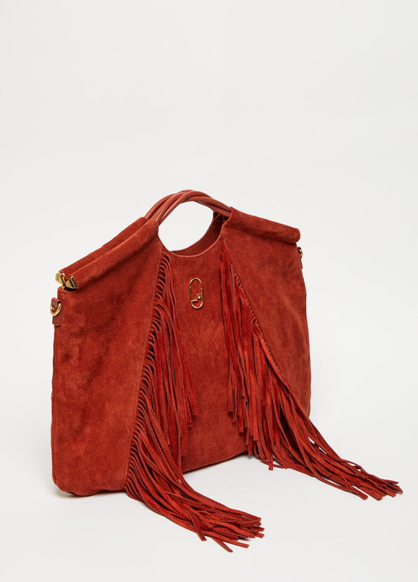 Sac À Main Liu Jo LeatherWith Fringes Femme Rouge | PNJ-691075