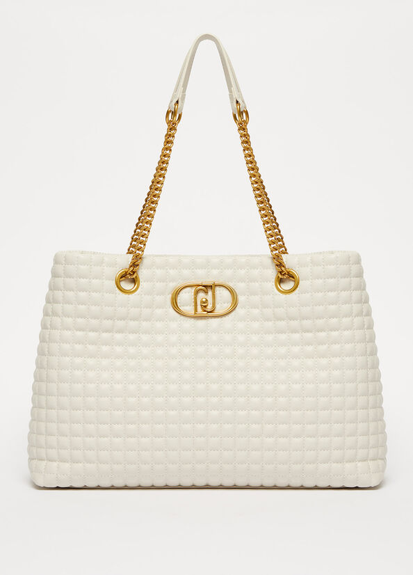 Sac À Main Liu Jo Matelassé Femme Beige | AQV-059864