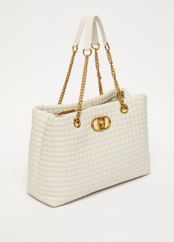 Sac À Main Liu Jo Matelassé Femme Beige | AQV-059864