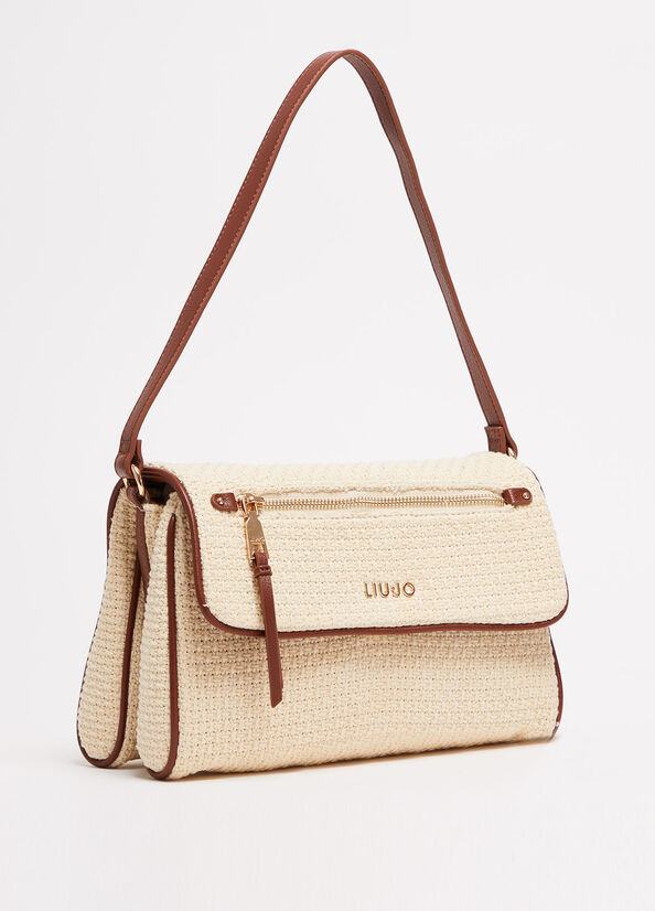 Sac À Main Liu Jo Raffia Femme Beige | FJL-423605