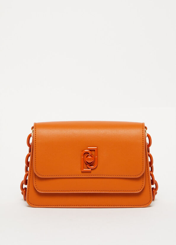 Sac À Main Liu Jo With Logo Femme Orange | DWS-741268