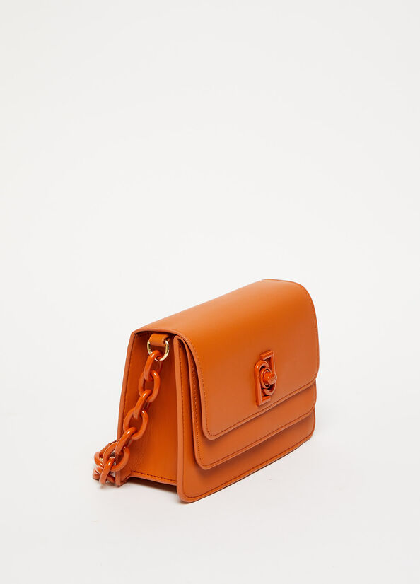 Sac À Main Liu Jo With Logo Femme Orange | DWS-741268