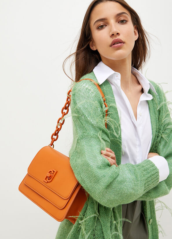 Sac À Main Liu Jo With Logo Femme Orange | DWS-741268