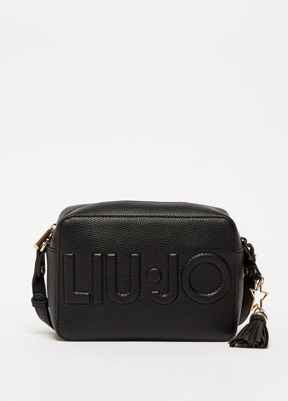 Sacs Crossbody Liu Jo Crossbody With Maxi Logo Femme Noir | KTY-327156