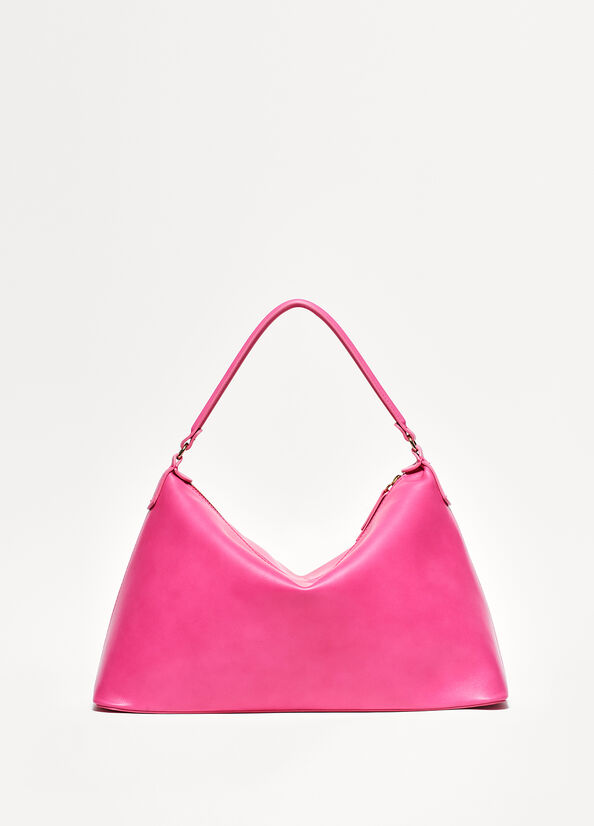 Sacs Crossbody Liu Jo Genuine Cuir Large Hobo Femme Fushia | EHC-084675