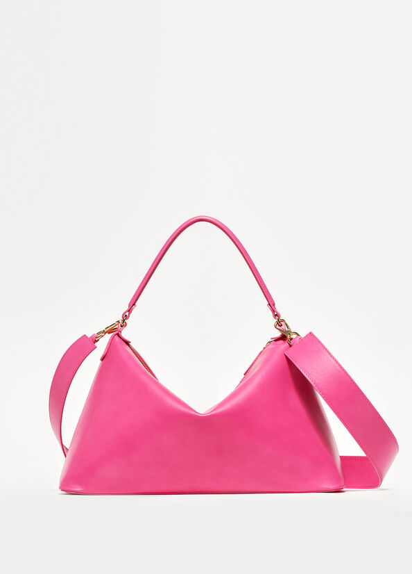 Sacs Crossbody Liu Jo Genuine Cuir Large Hobo Femme Fushia | EHC-084675