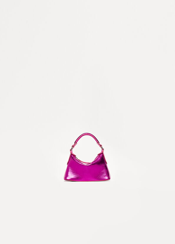 Sacs Crossbody Liu Jo Laminated Cuir Micro Hobo Femme Fushia | PEI-645809