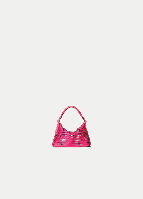 Sacs Crossbody Liu Jo Micro Hobo With Gemstones Femme Fushia | CHZ-714086