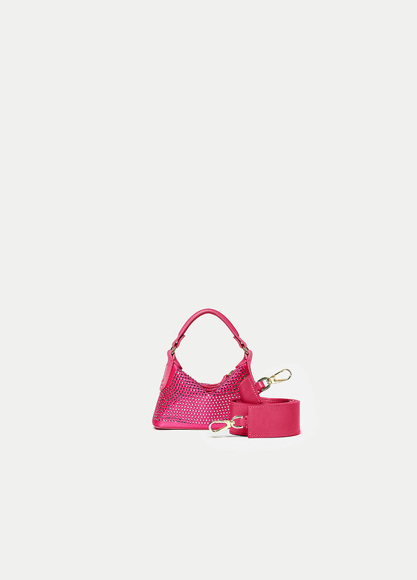 Sacs Crossbody Liu Jo Micro Hobo With Gemstones Femme Fushia | CHZ-714086