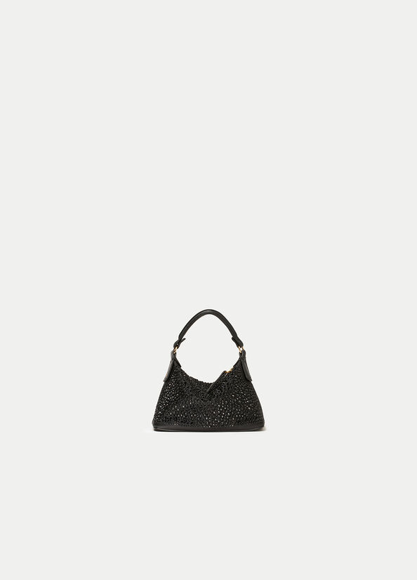 Sacs Crossbody Liu Jo Micro Hobo With Gemstones Femme Noir | LEO-031985