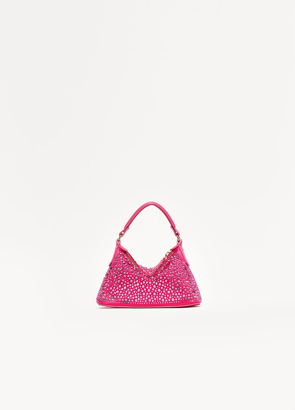 Sacs Crossbody Liu Jo Mini Hobo With Gemstones Femme Fushia | KZE-275193