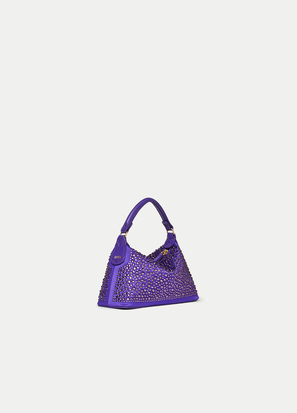 Sacs Crossbody Liu Jo Mini Hobo With Gemstones Femme Violette | QSA-065413