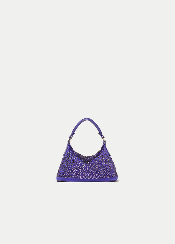 Sacs Crossbody Liu Jo Mini Hobo With Gemstones Femme Violette | QSA-065413