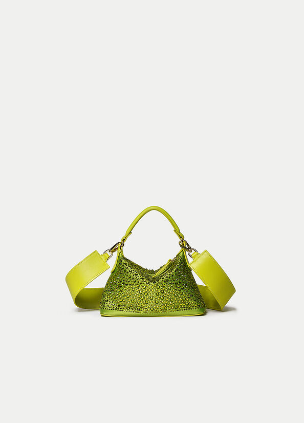 Sacs Crossbody Liu Jo Mini Hobo With Gemstones Femme Vert Clair | VKN-872460