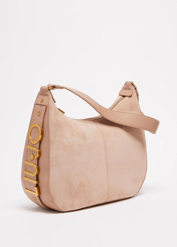 Sacs À Bandoulière Liu Jo Daim Shoulder Femme Beige | BUW-301849