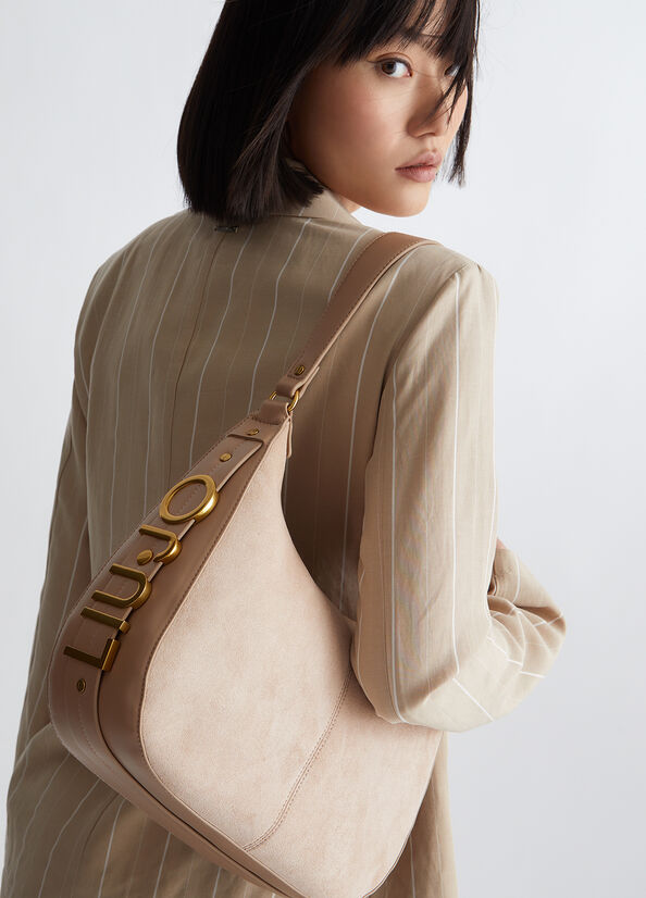 Sacs À Bandoulière Liu Jo Daim Shoulder Femme Beige | BUW-301849