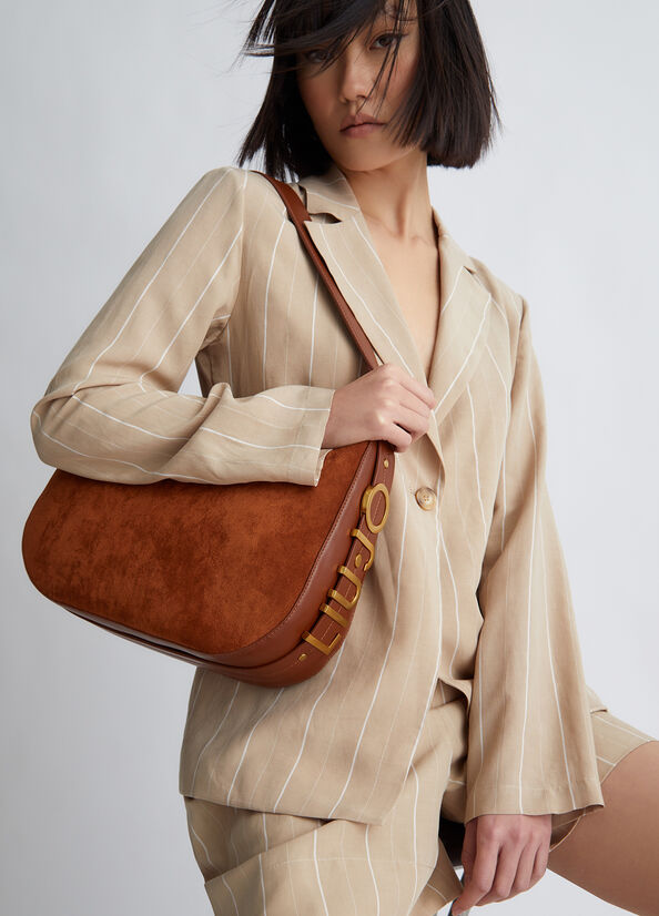 Sacs À Bandoulière Liu Jo Daim Shoulder Femme Marron | KUS-582394