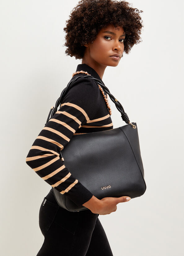 Sacs À Bandoulière Liu Jo Eco-Friendly Femme Noir | COL-637420