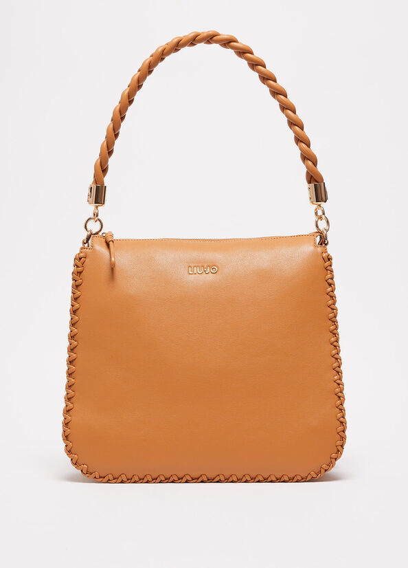 Sacs À Bandoulière Liu Jo Eco-Friendly Shoulder Femme Marron Clair | IBY-086724