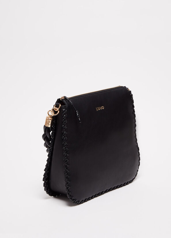 Sacs À Bandoulière Liu Jo Eco-Friendly Shoulder Femme Noir | UKH-589126