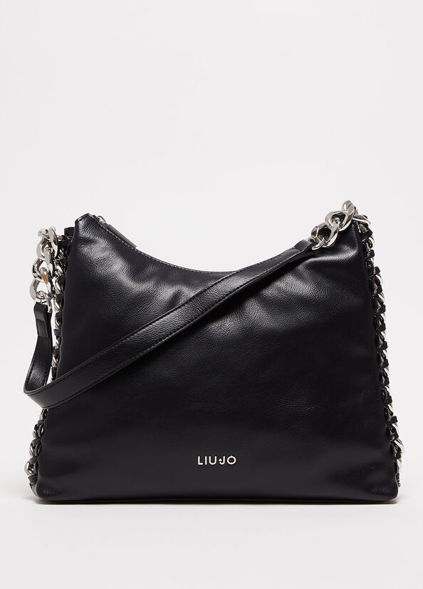 Sacs À Bandoulière Liu Jo Shoulder With Logo Femme Noir | IMF-683751