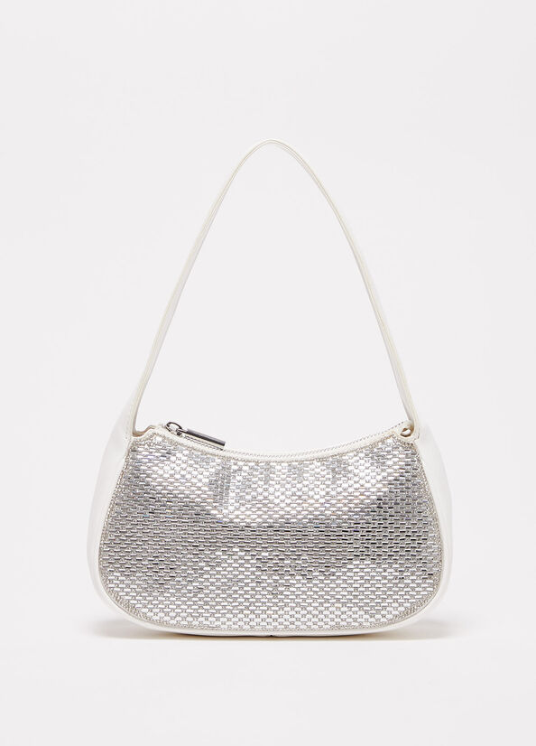 Sacs À Bandoulière Liu Jo Shoulder With Rhinestones Femme Blanche | MQP-174029