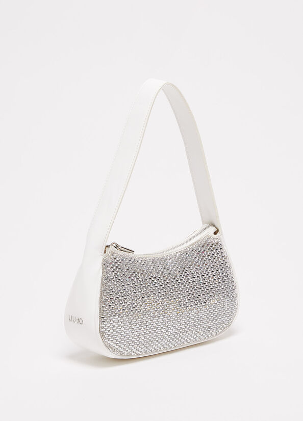 Sacs À Bandoulière Liu Jo Shoulder With Rhinestones Femme Blanche | MQP-174029