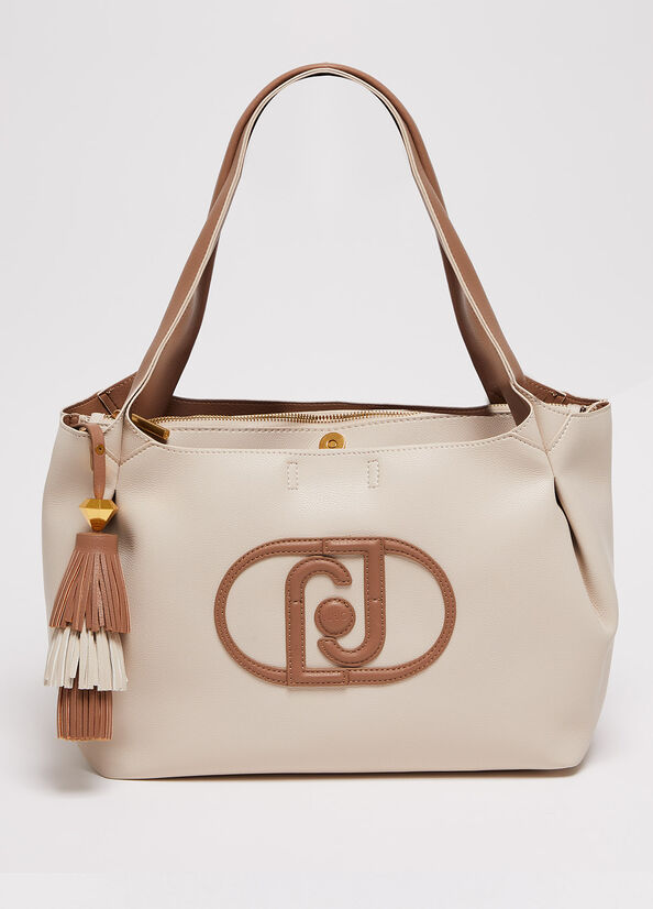 Sacs À Bandoulière Liu Jo With Logo Femme Beige | FEG-830741