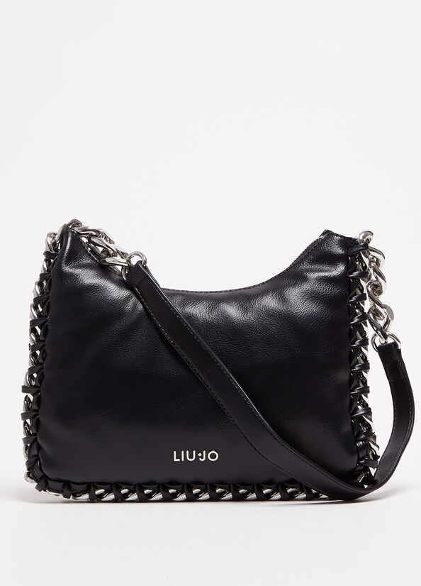 Sacs À Bandoulière Liu Jo With Logo Femme Noir | QRX-085742