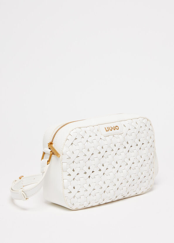 Sacs À Bandoulière Liu Jo Woven With Logo Femme Blanche | EGO-951346