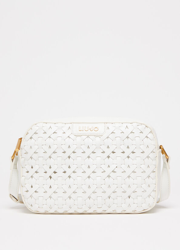 Sacs À Bandoulière Liu Jo Woven With Logo Femme Blanche | EGO-951346