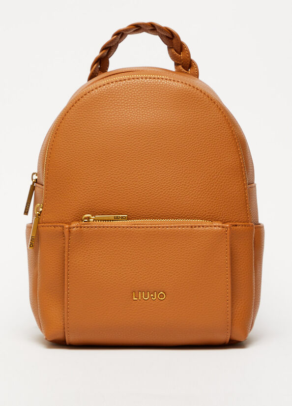 Sacs À Dos Liu Jo Eco-Friendly With Logo Femme Marron | YNB-150683