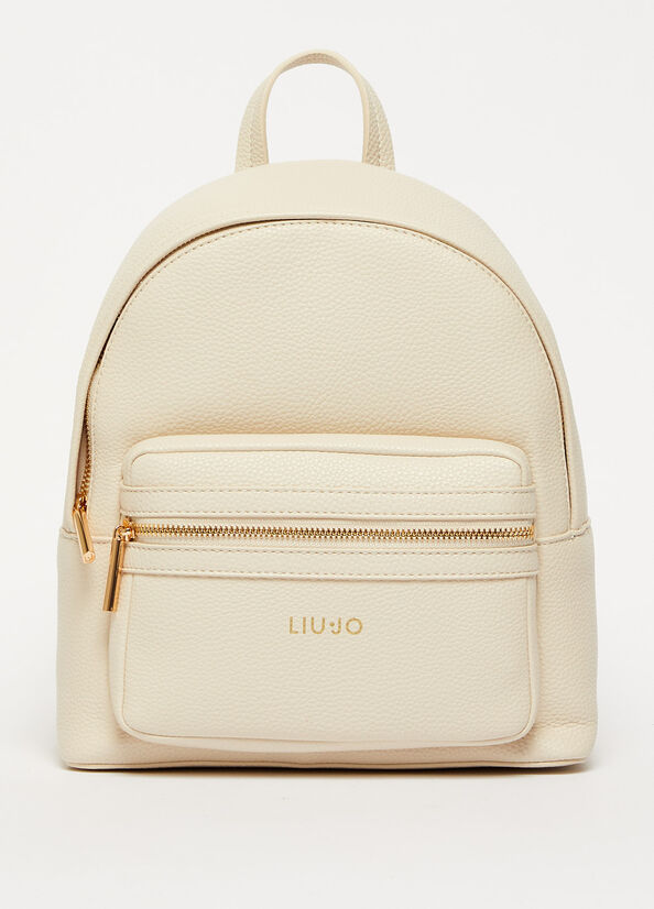 Sacs À Dos Liu Jo With Logo Femme Beige | BXT-126958