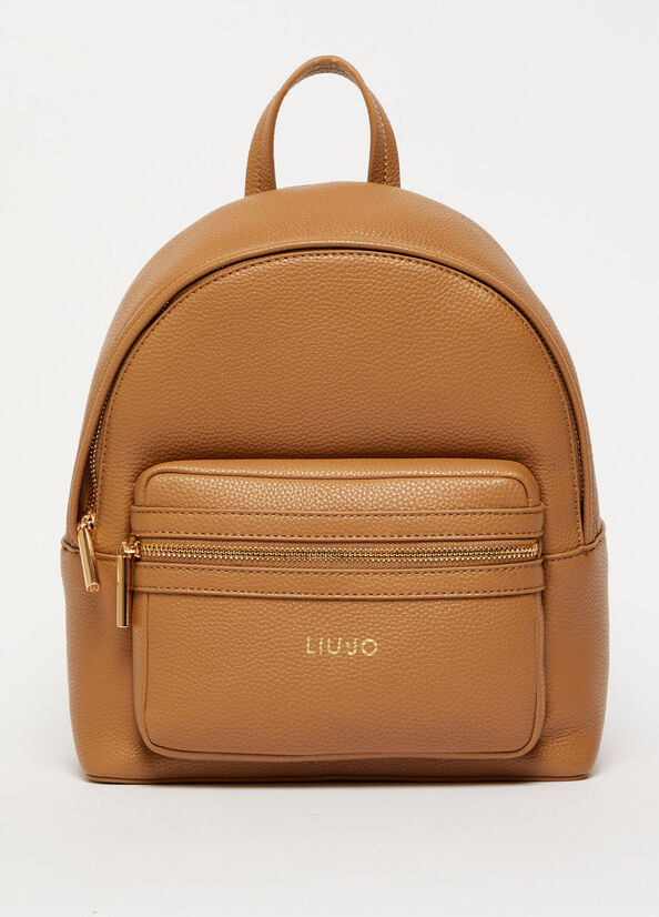 Sacs À Dos Liu Jo With Logo Femme Marron | URT-278605