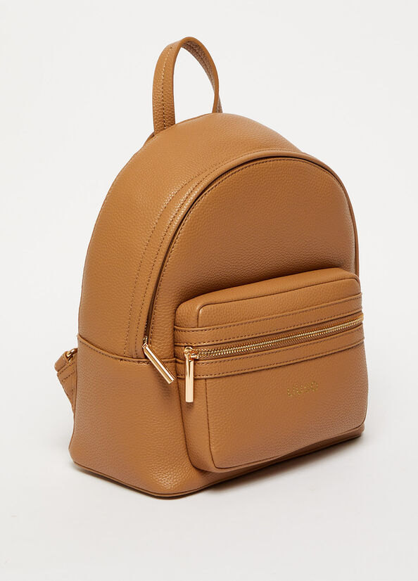 Sacs À Dos Liu Jo With Logo Femme Marron | URT-278605