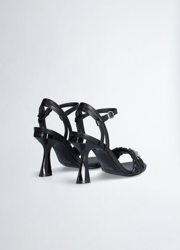 Sandales Liu Jo Braided With Heel Femme Noir | QRX-267950