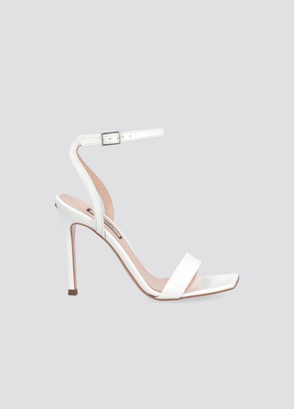 Sandales Liu Jo Vernis Cuir Talons Femme Blanche | QOV-786495