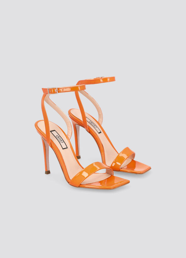 Sandales Liu Jo Vernis Cuir Talons Femme Orange | QZX-584302