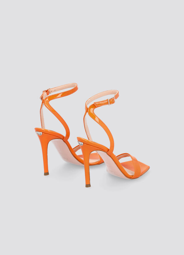 Sandales Liu Jo Vernis Cuir Talons Femme Orange | QZX-584302