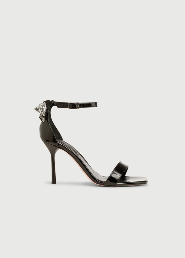 Sandales Liu Jo Vernis Cuir With Stiletto Heel Femme Noir | ZFW-468031