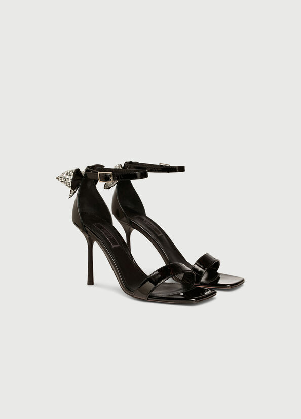 Sandales Liu Jo Vernis Cuir With Stiletto Heel Femme Noir | ZFW-468031