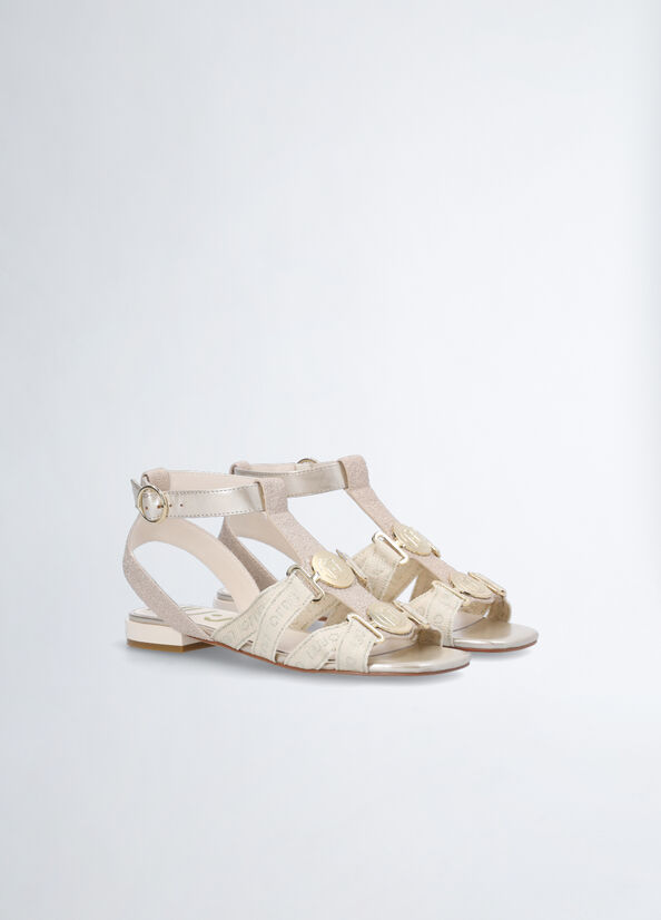 Sandales Liu Jo With Glitter Femme Blanche | KAH-413680