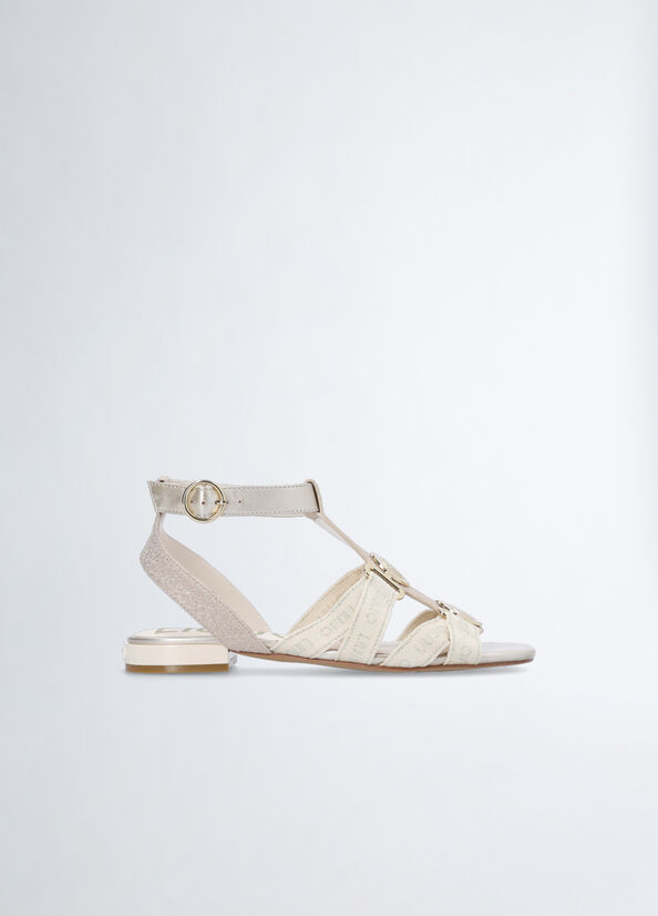 Sandales Liu Jo With Glitter Femme Blanche | KAH-413680