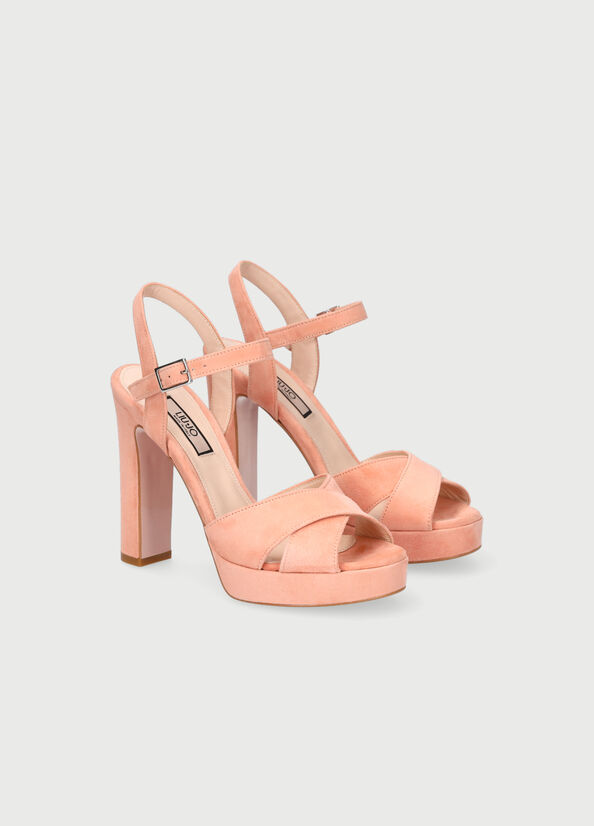 Sandales Liu Jo With Larges Heel Femme Rose | FMY-624813