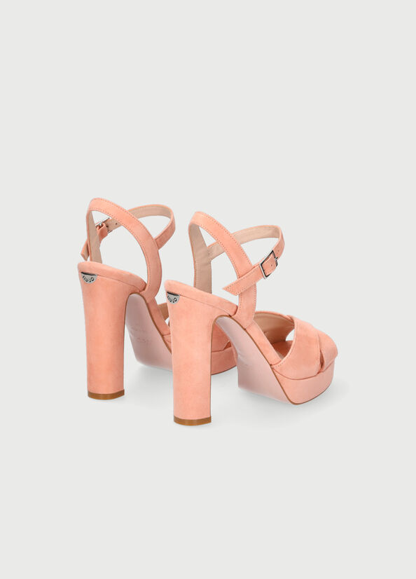 Sandales Liu Jo With Larges Heel Femme Rose | FMY-624813