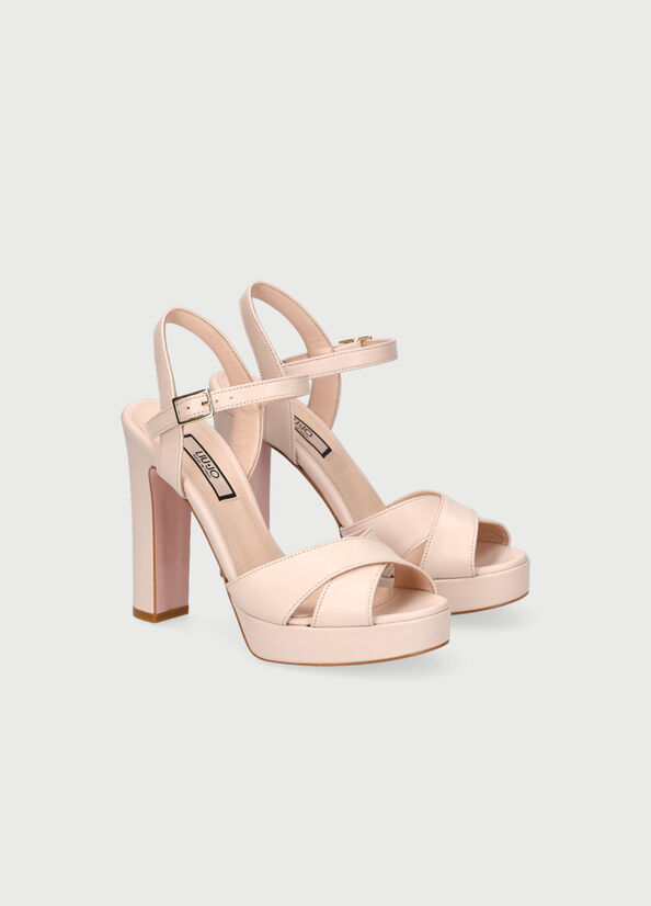 Sandales Liu Jo With Larges Heel Femme Rose Clair | JDV-034978