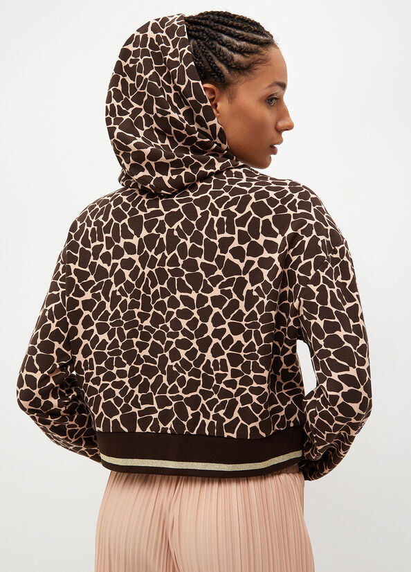 Sweats Liu Jo Animal-Print With Hood Femme Marron | QLW-198625