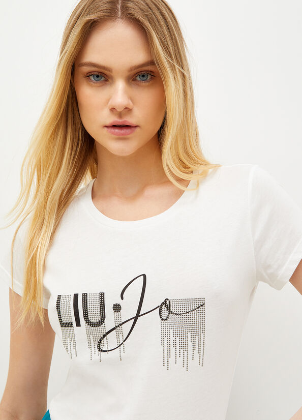 T Shirts Liu Jo Eco-Friendly Femme Blanche | DTJ-609482