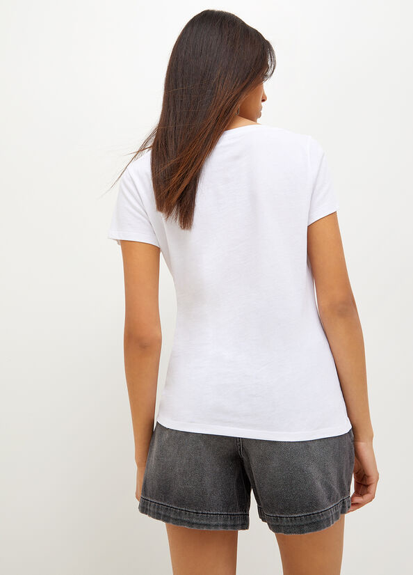 T Shirts Liu Jo Eco-Friendly Femme Blanche | HPZ-483602