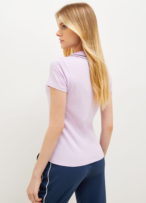 T Shirts Liu Jo Eco-Friendly With Logo Femme Violette | JLY-037549